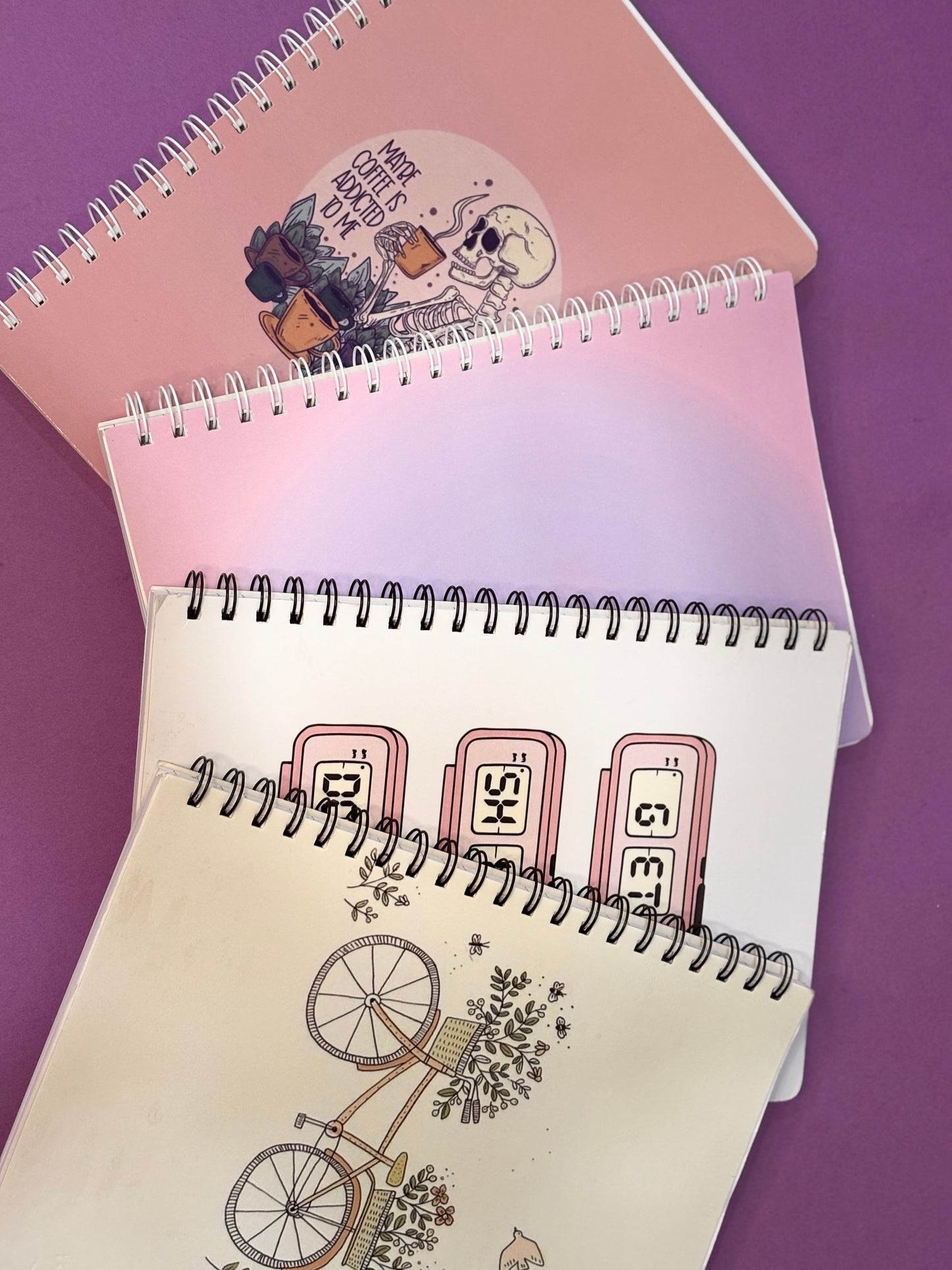 Set of Four -A4 spiral Notebook