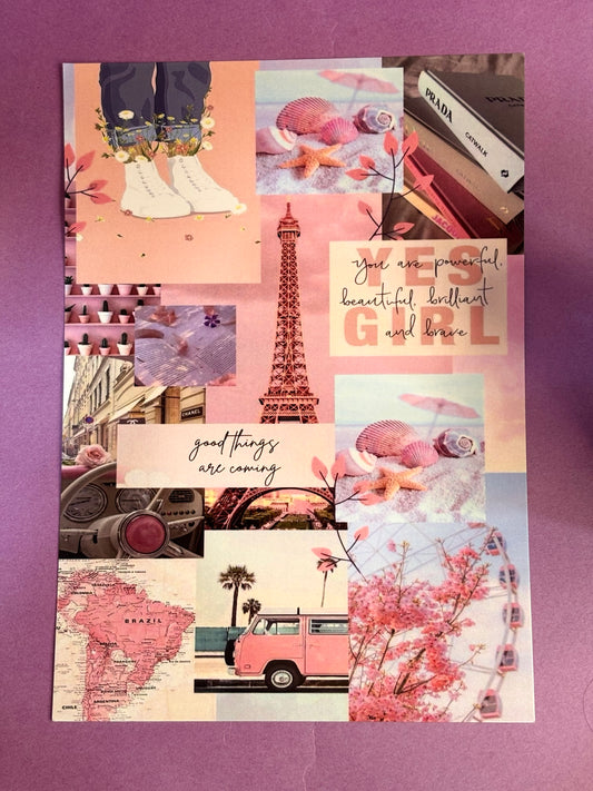 “Pink Dream Aesthetic Collage” A5 Gloss Poster